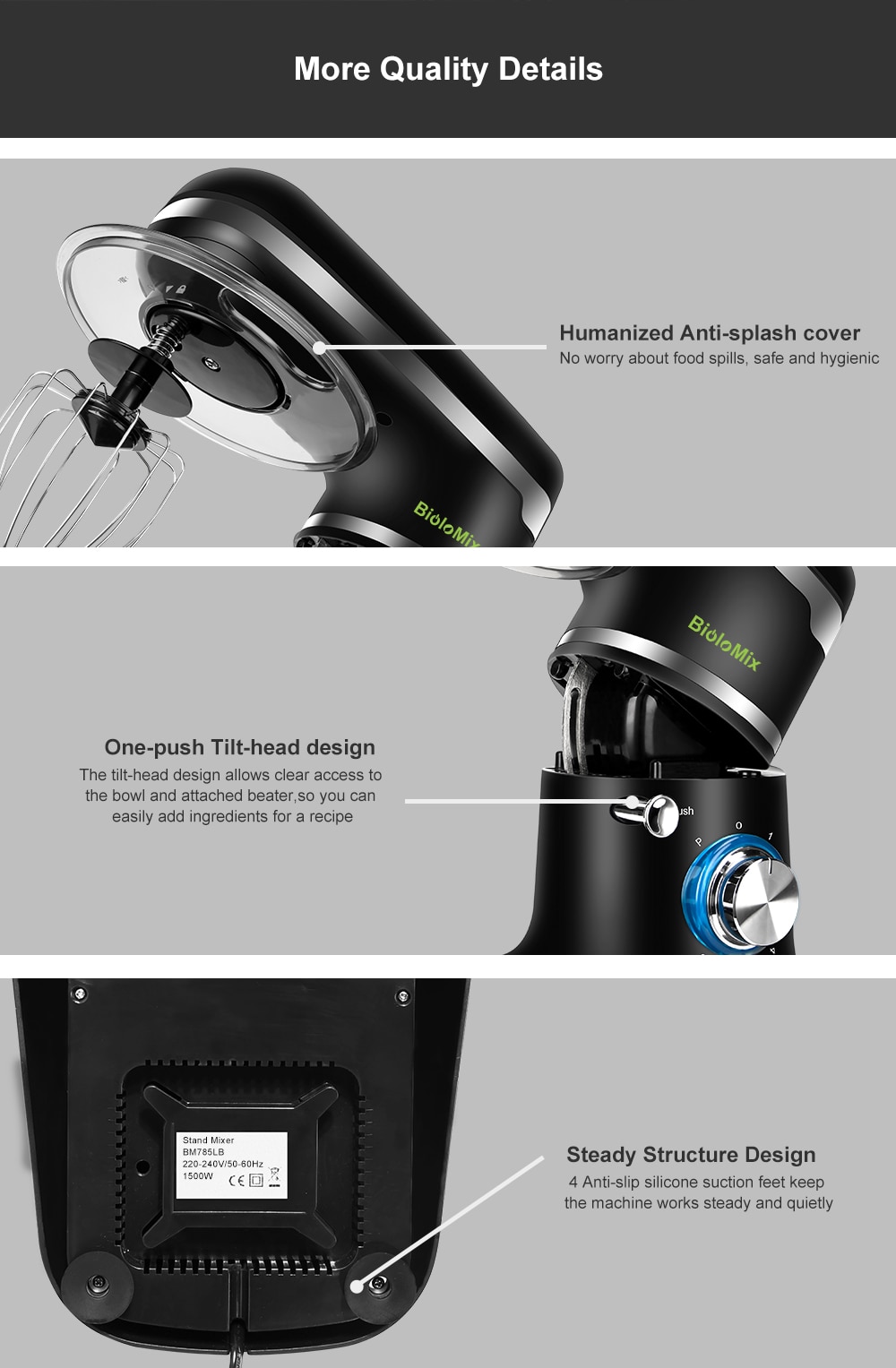 1200W 4L 6-Speed Electric Mixer Set - Image 6