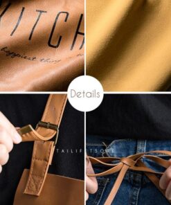 Alternative view of Nordic Letter Patterned Leather Waterproof Apron