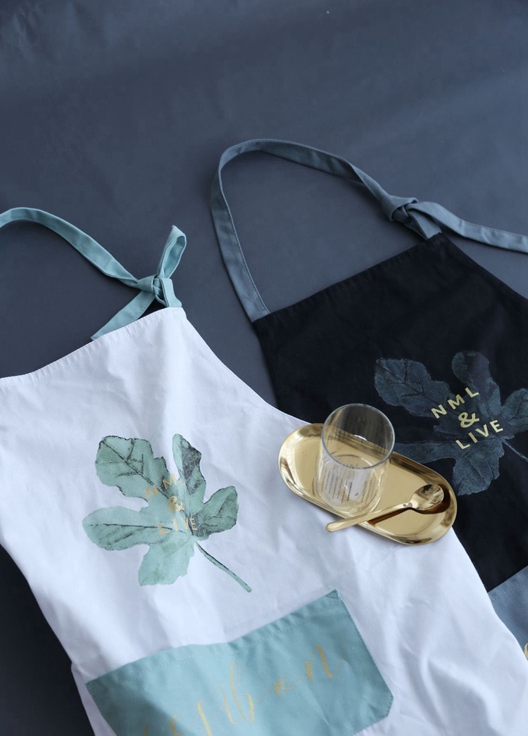 Coconut Leaf Printed Coffee Shop Barista Apron - Image 3