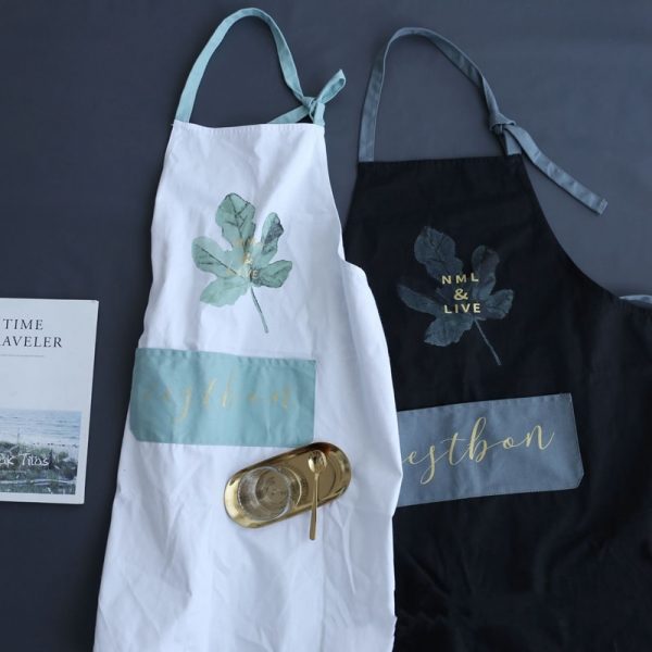 Coconut Leaf Printed Coffee Shop Barista Apron - Image 4