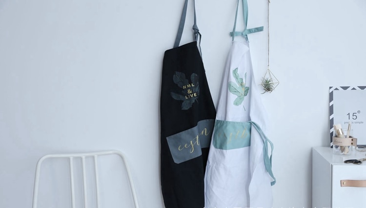 Coconut Leaf Printed Coffee Shop Barista Apron - Image 10