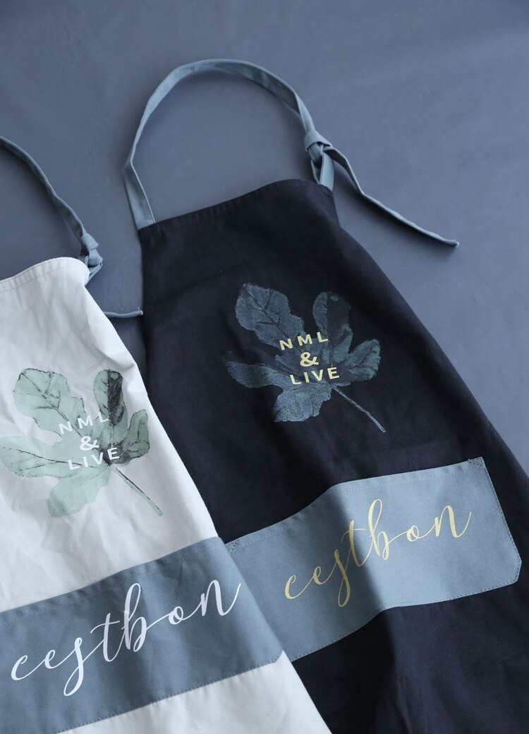 Coconut Leaf Printed Coffee Shop Barista Apron - Image 13