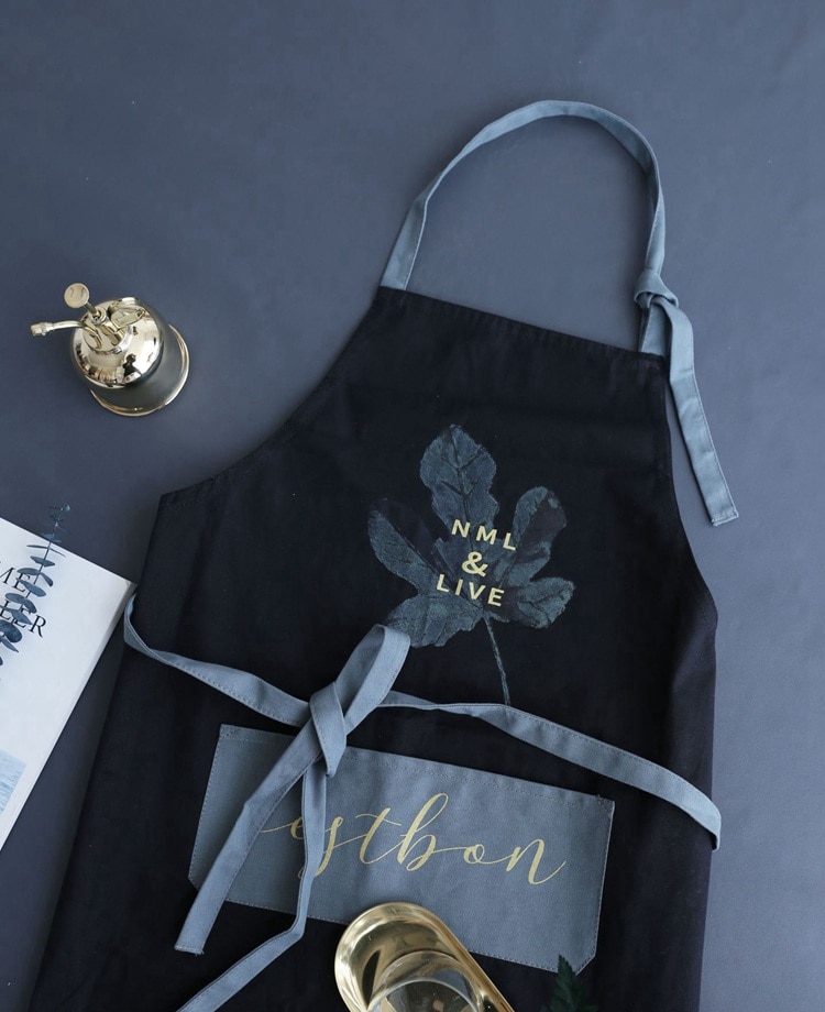 Coconut Leaf Printed Coffee Shop Barista Apron - Image 17